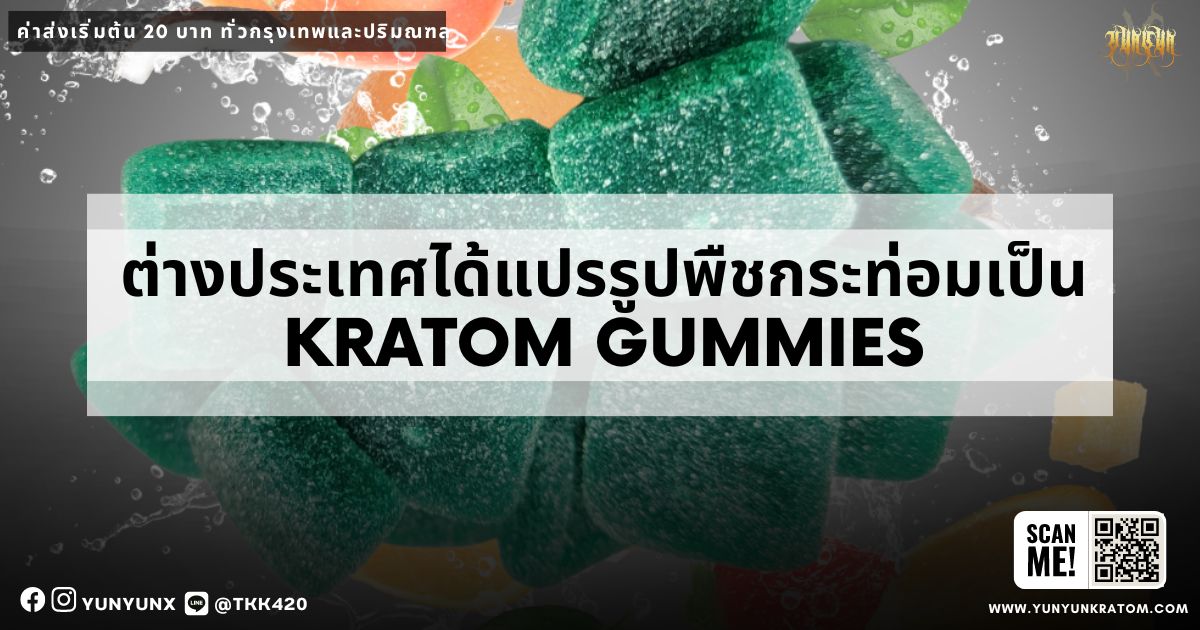 ต่างประเทศได้แปรรูปพืชกระท่อมเป็น Kratom Gummies